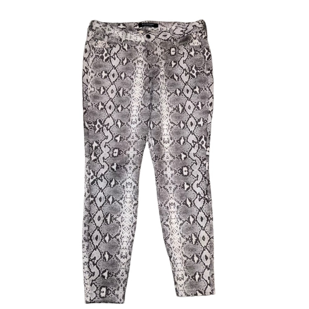 Liverpool Faux Snakeskin Bodycon Womens Pants Size 12 Creamy White and Gray